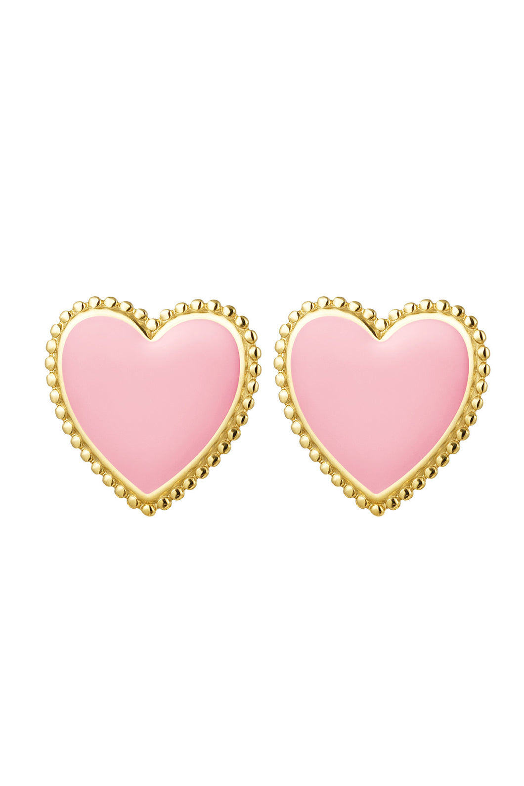 Heart Stud Earrings - light pink