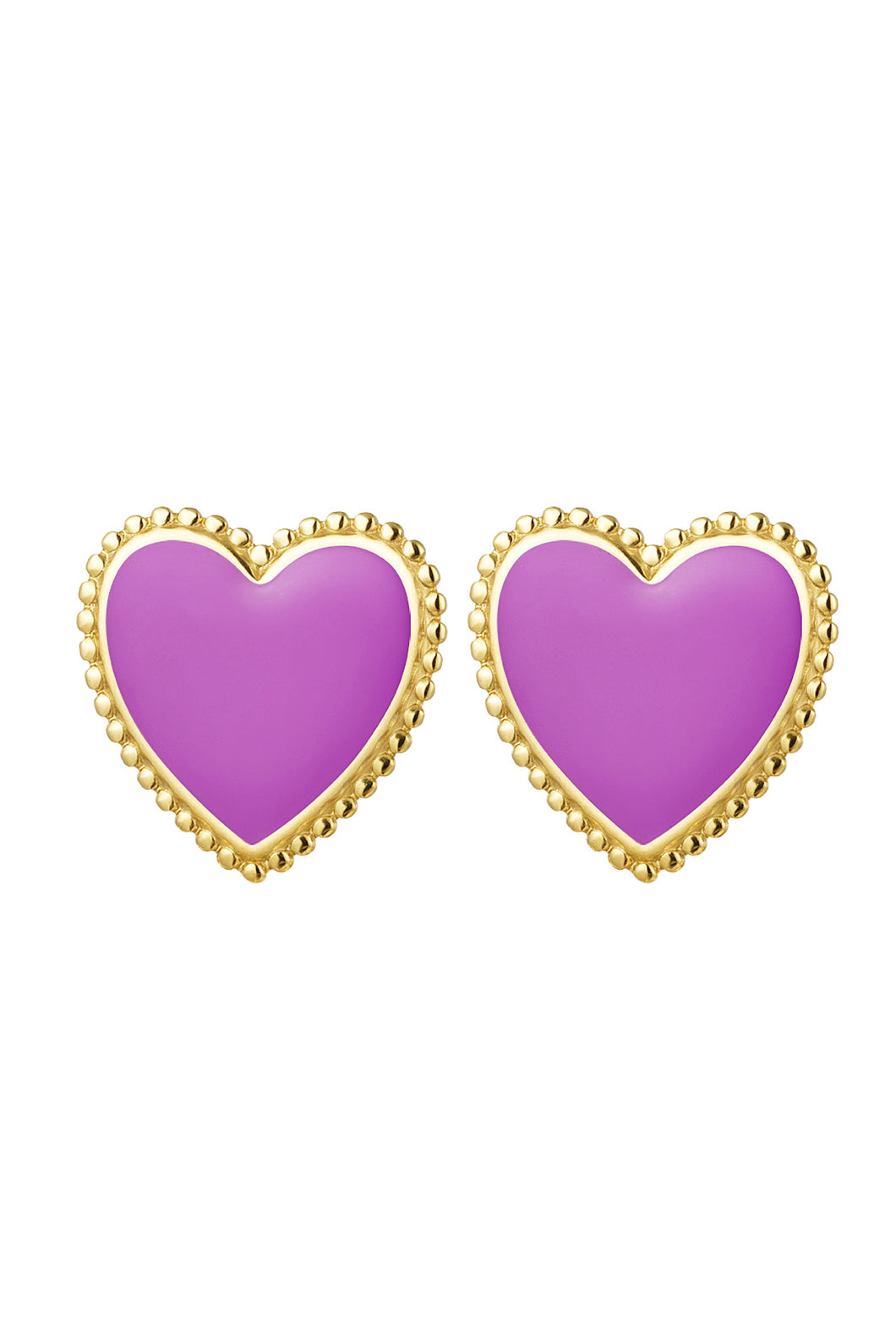 Heart Stud Earrings - lila
