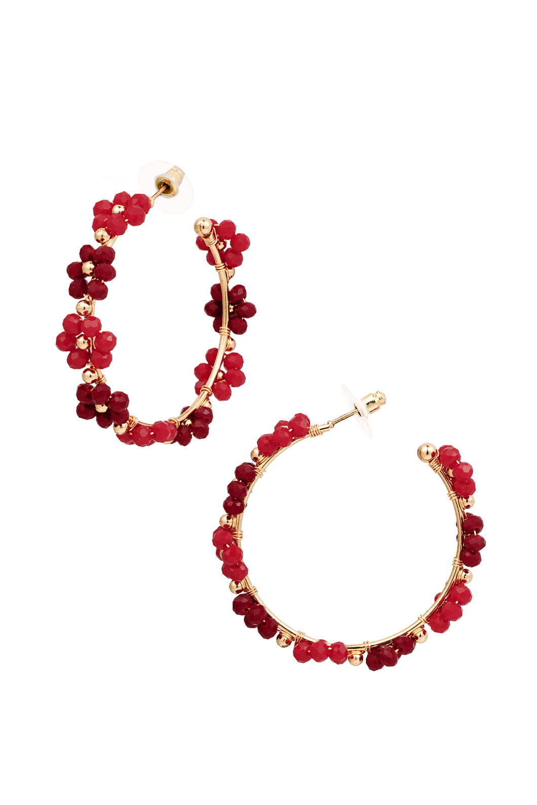 Flower Hoops - red