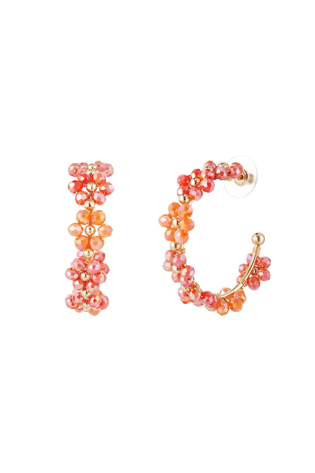 Flower Hoops - medium orange
