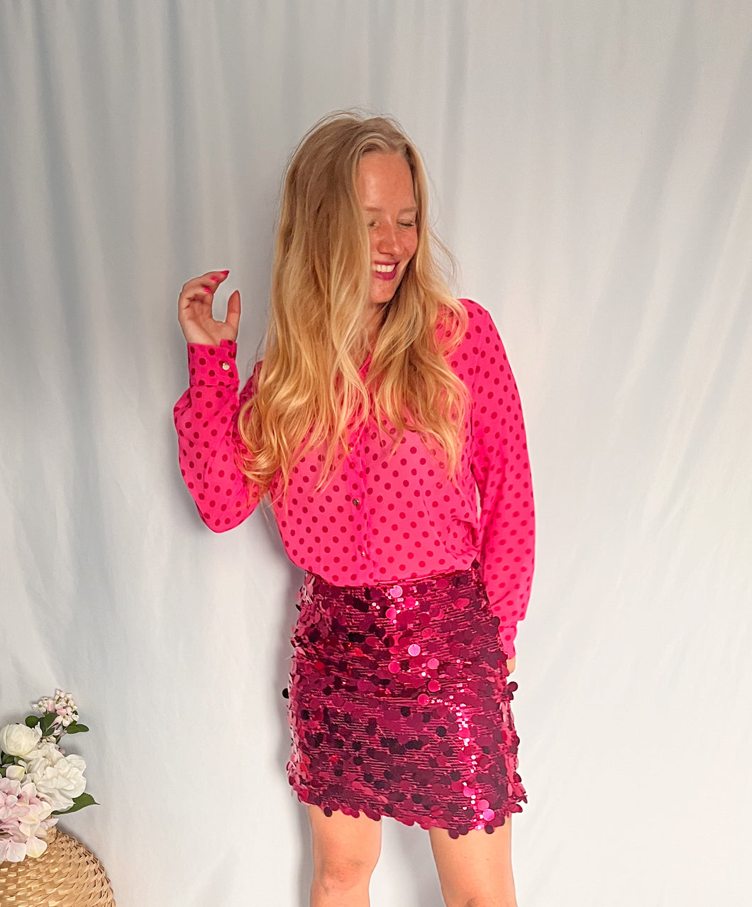 Dotted Blouse - pink