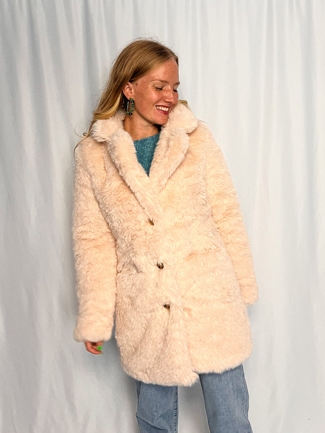 Faux Fur Coat - offwhite