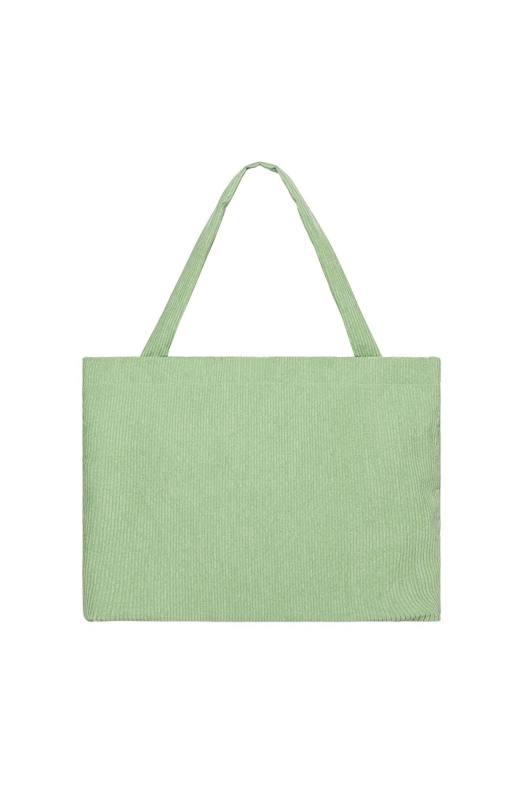 Ribbed Shopper Bag - green