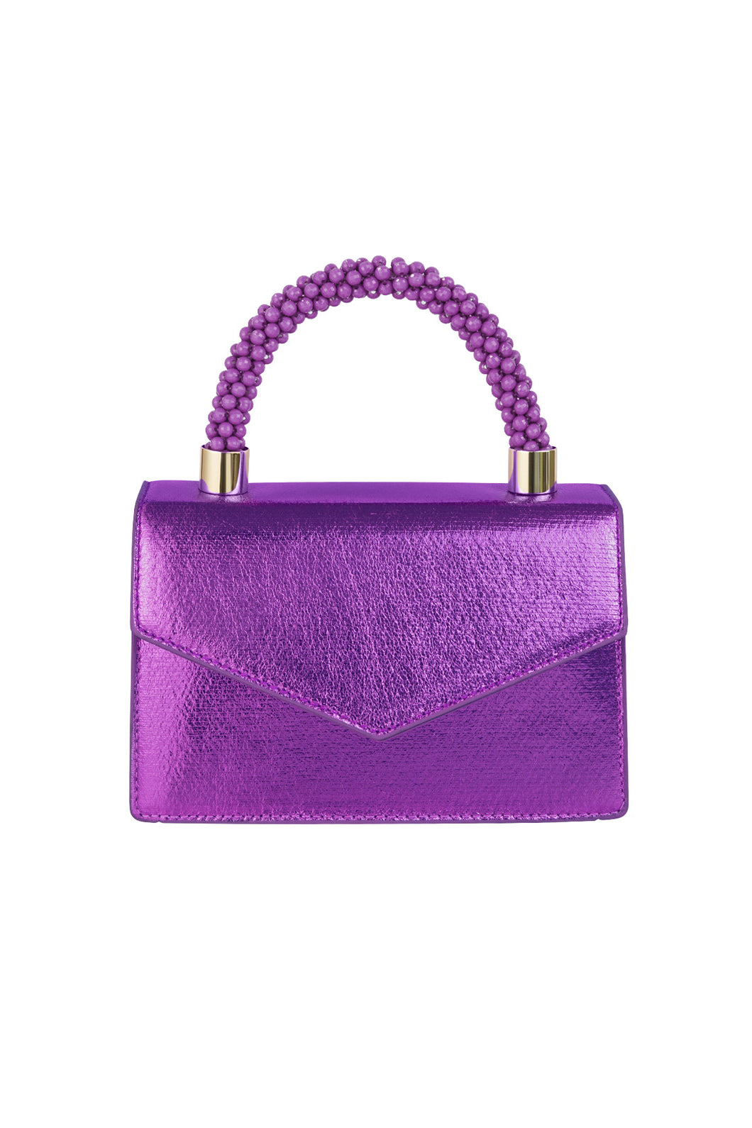Bubble Envelope Crossbody Bag - purple metallic