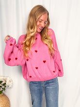 Afbeelding in Gallery-weergave laden, Cozy Heart Sweater - pink/red
