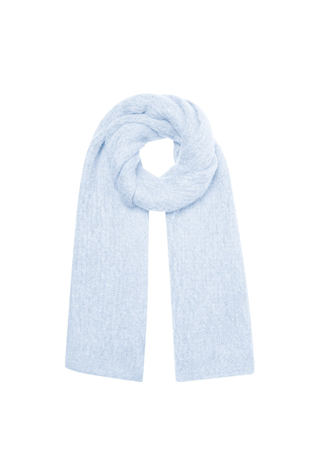 Plain Knitted Scarf - baby blue
