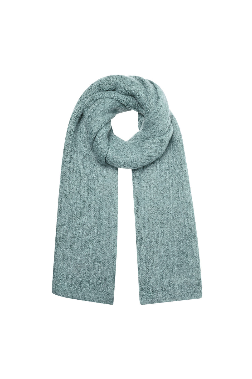 Plain Knitted Scarf - ocean blue