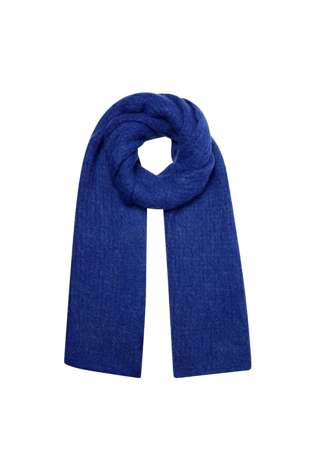 Plain Knitted Scarf - royal blue