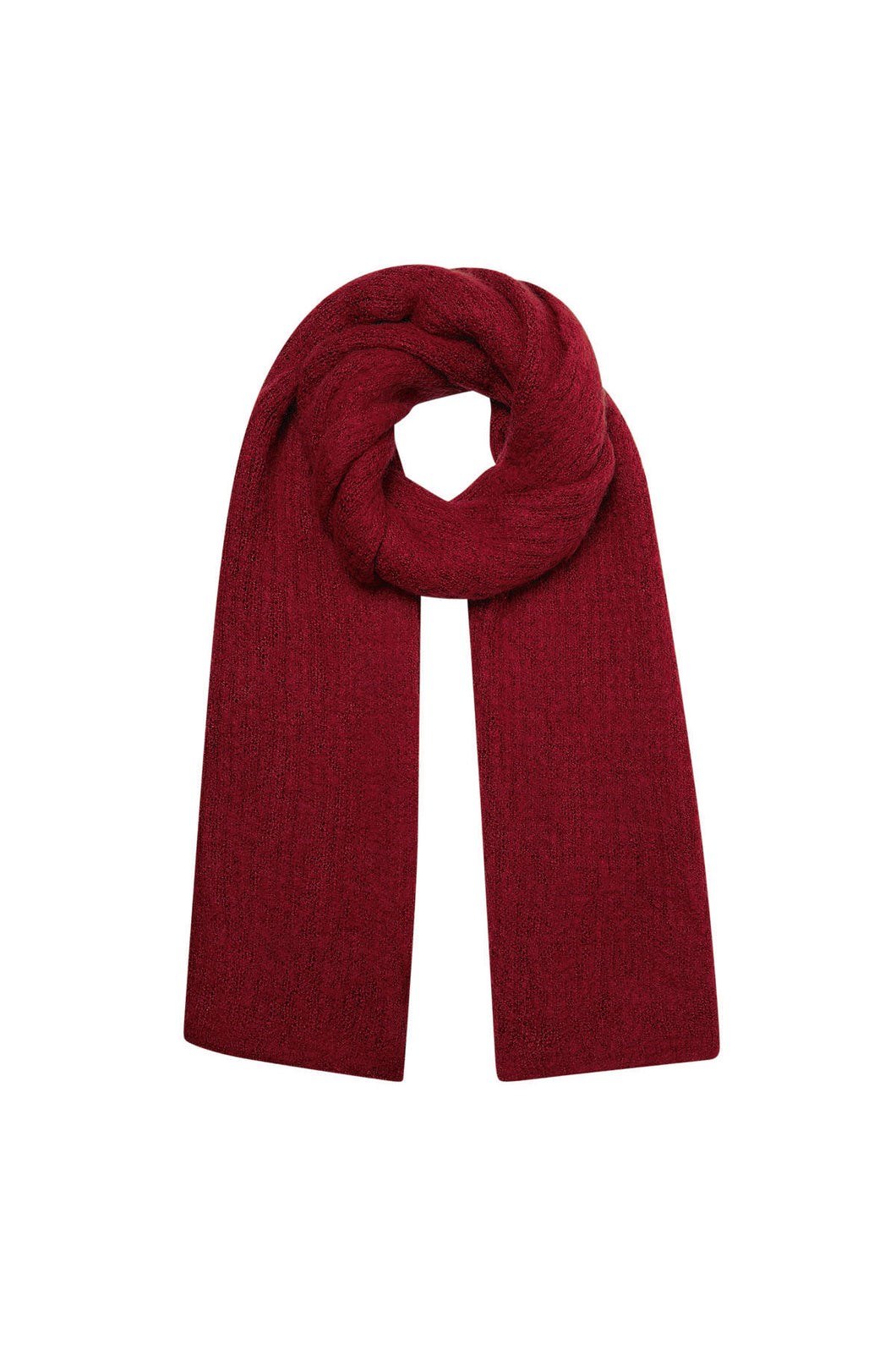 Plain Knitted Scarf - red