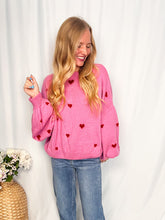 Afbeelding in Gallery-weergave laden, Cozy Heart Sweater - pink/red
