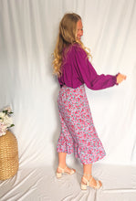 Afbeelding in Gallery-weergave laden, Floral Midi Skirt - pink
