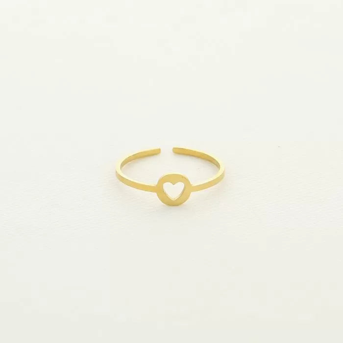 Minimalistic Heart Ring - gold