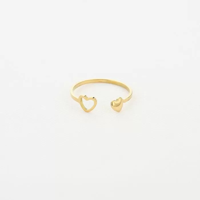 Double Heart Ring - gold