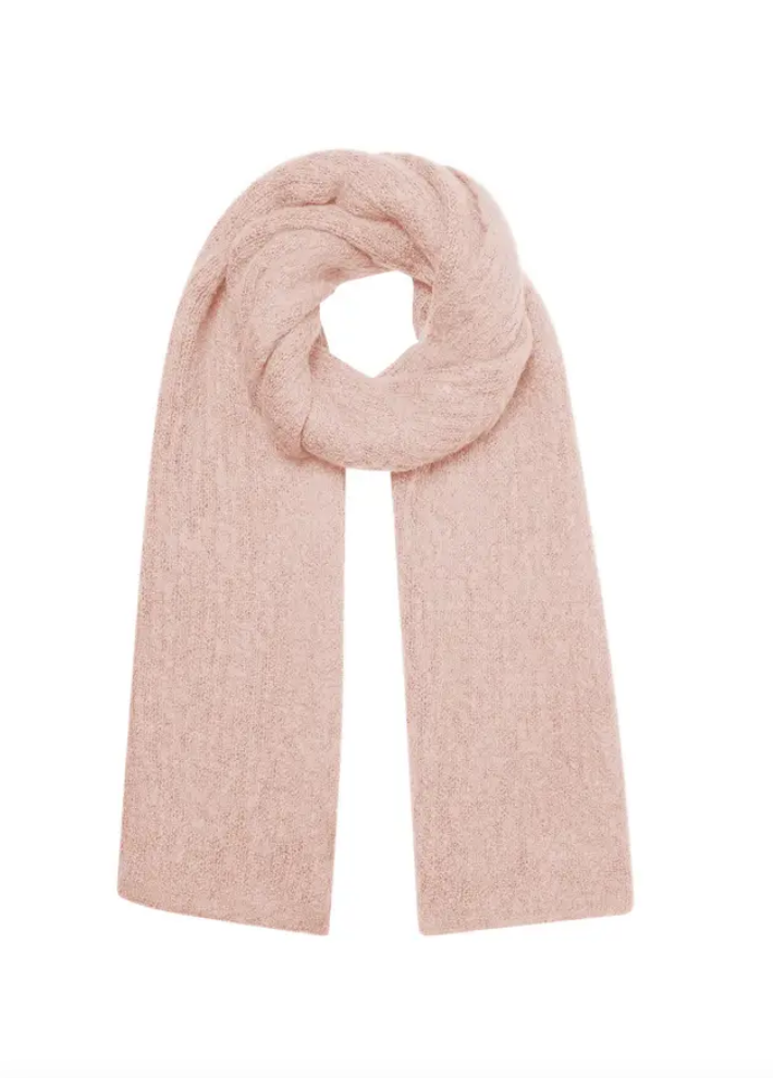 Plain Knitted Scarf - soft pink