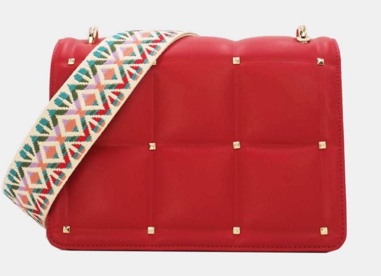 Quilted Crossbody Bag - red