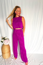 Afbeelding in Gallery-weergave laden, Textured Crop Top Set - purple
