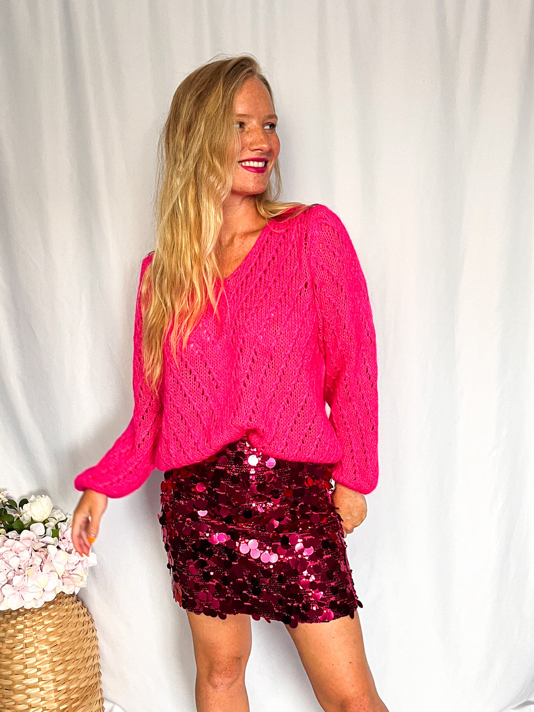 Autumn Barbie Sweater - fuchsia