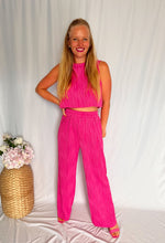 Afbeelding in Gallery-weergave laden, Textured Crop Top Set - pink
