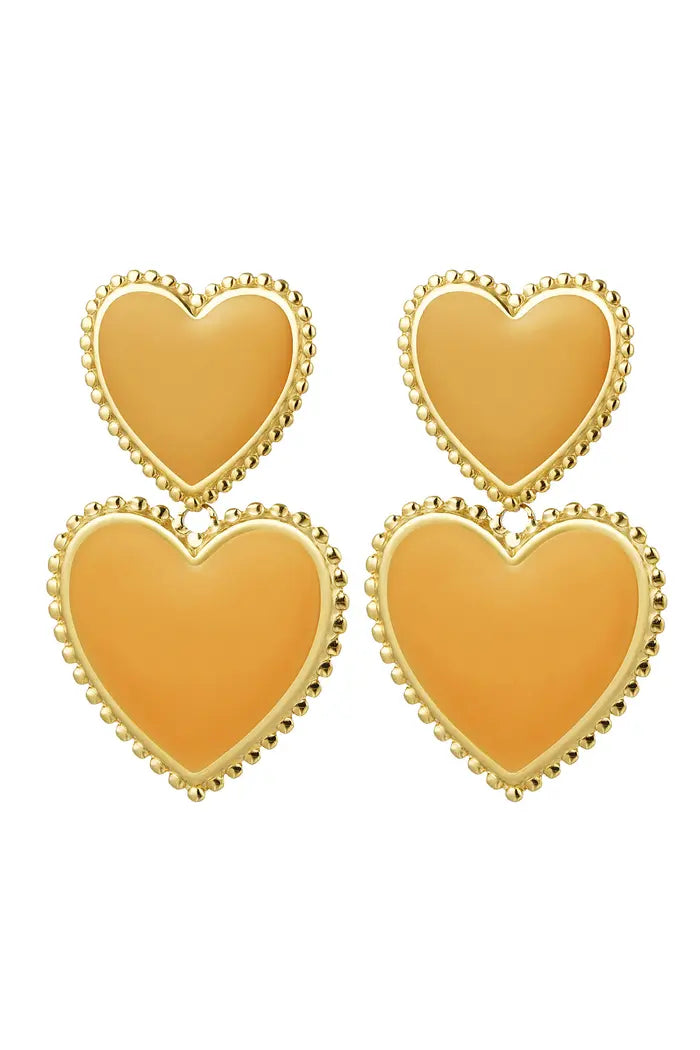 Double Self Love Earrings  - orange