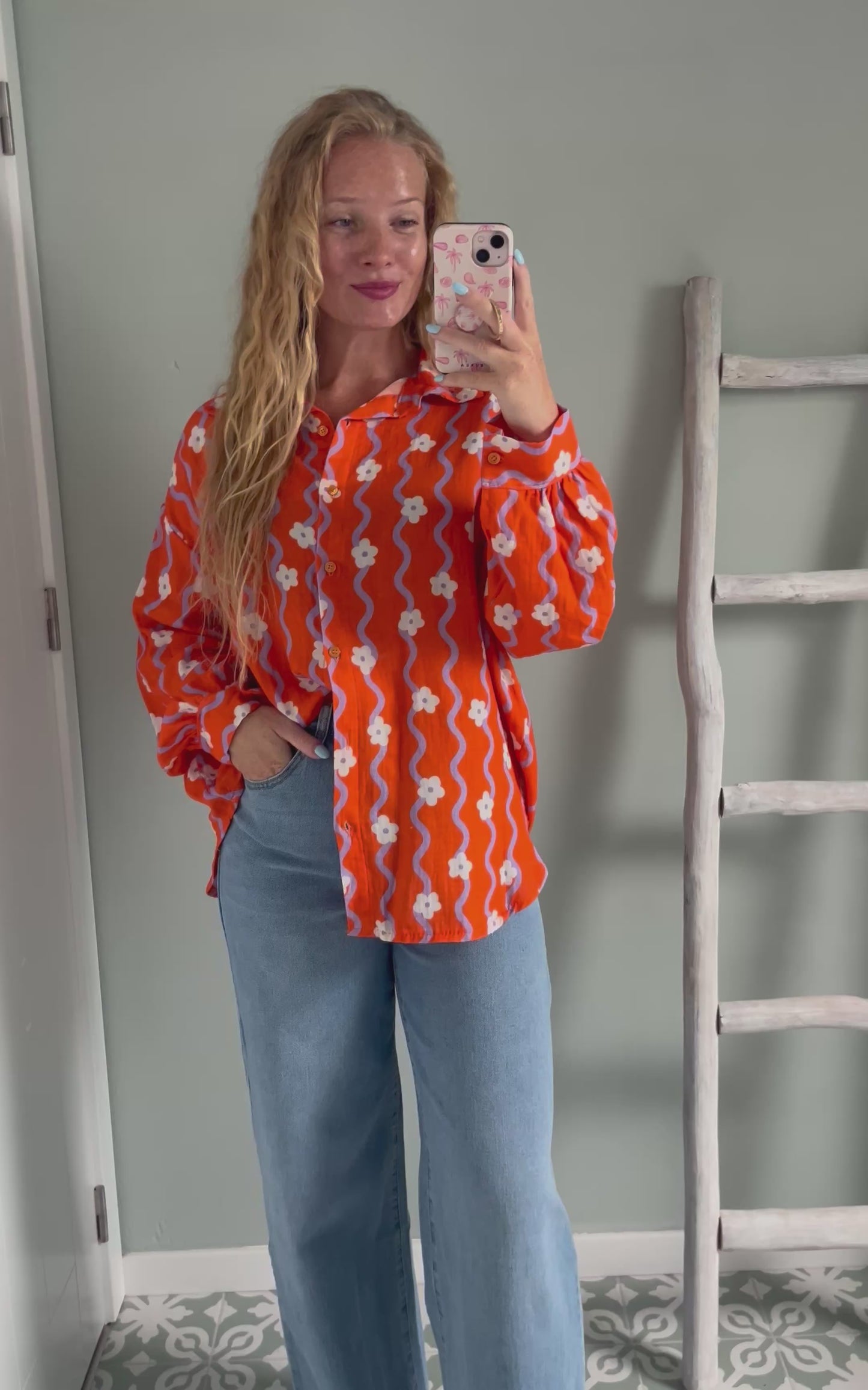 Funky Daisy Blouse - orange