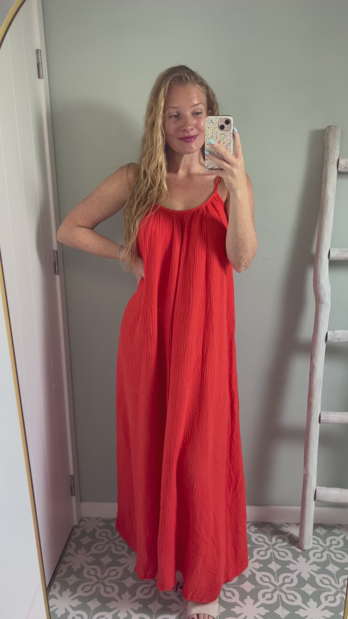Adjustable Tetra Maxi Dress - orange