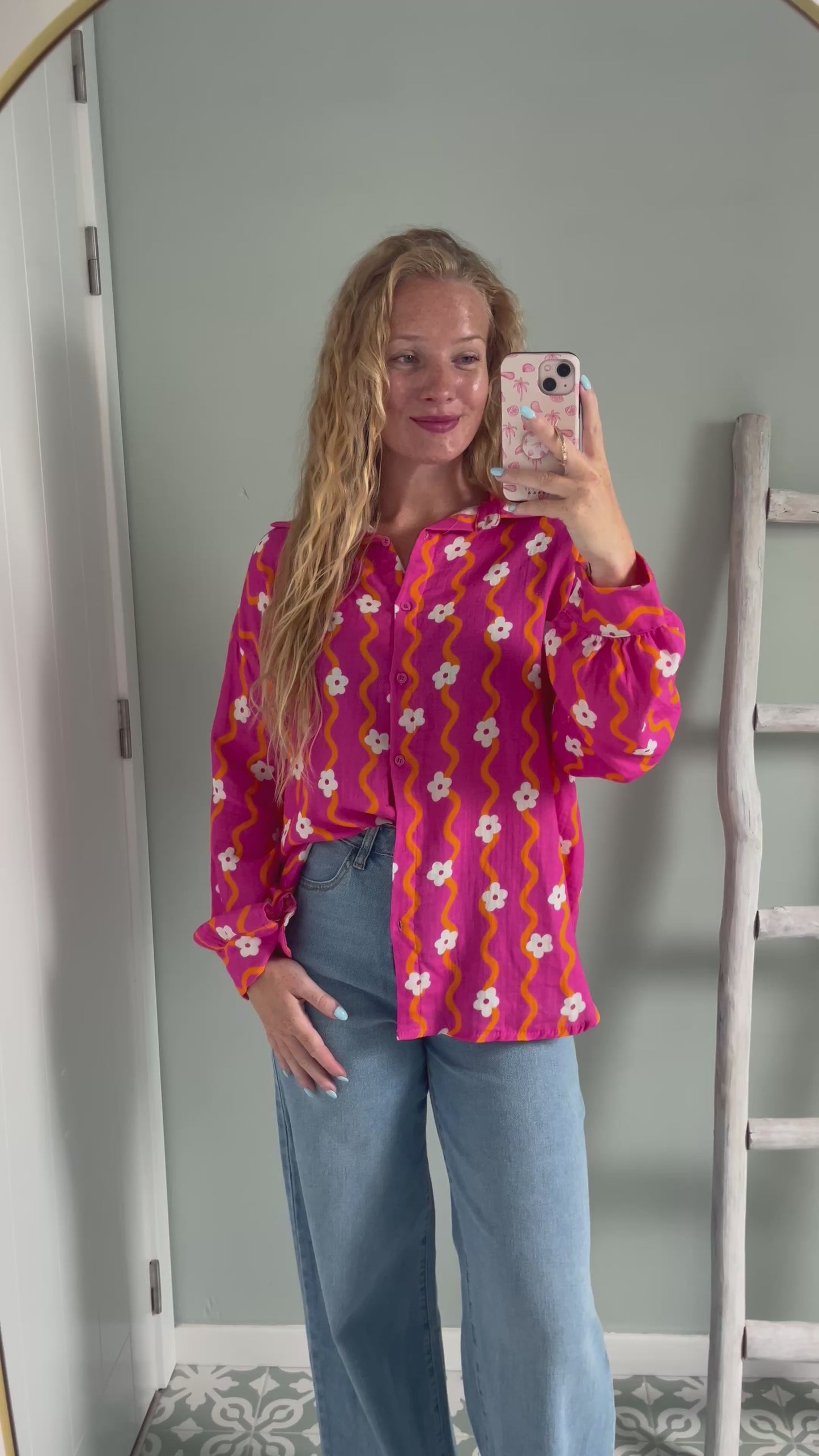 Funky Daisy Blouse - pink