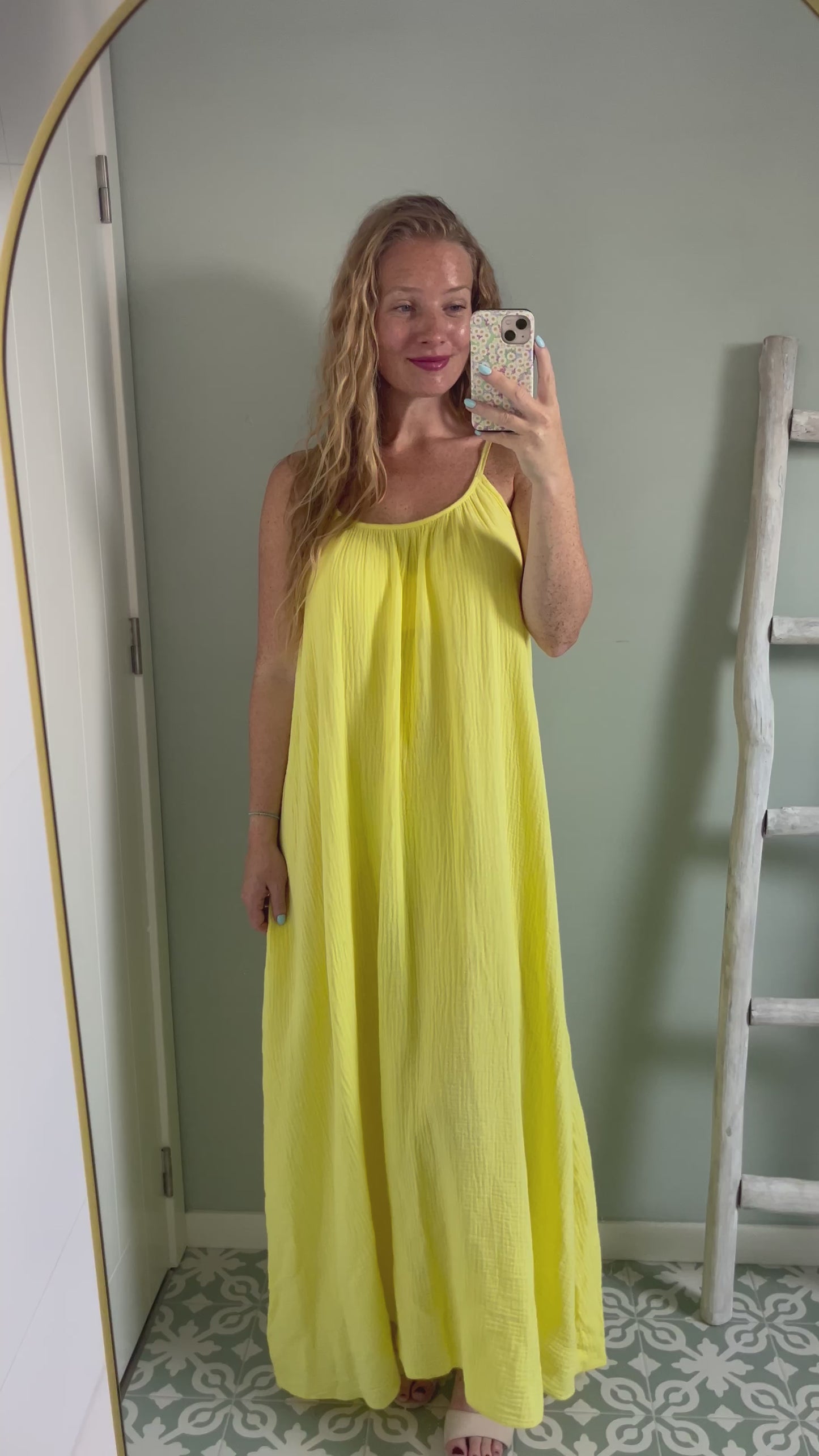 Adjustable Tetra Maxi Dress - yellow