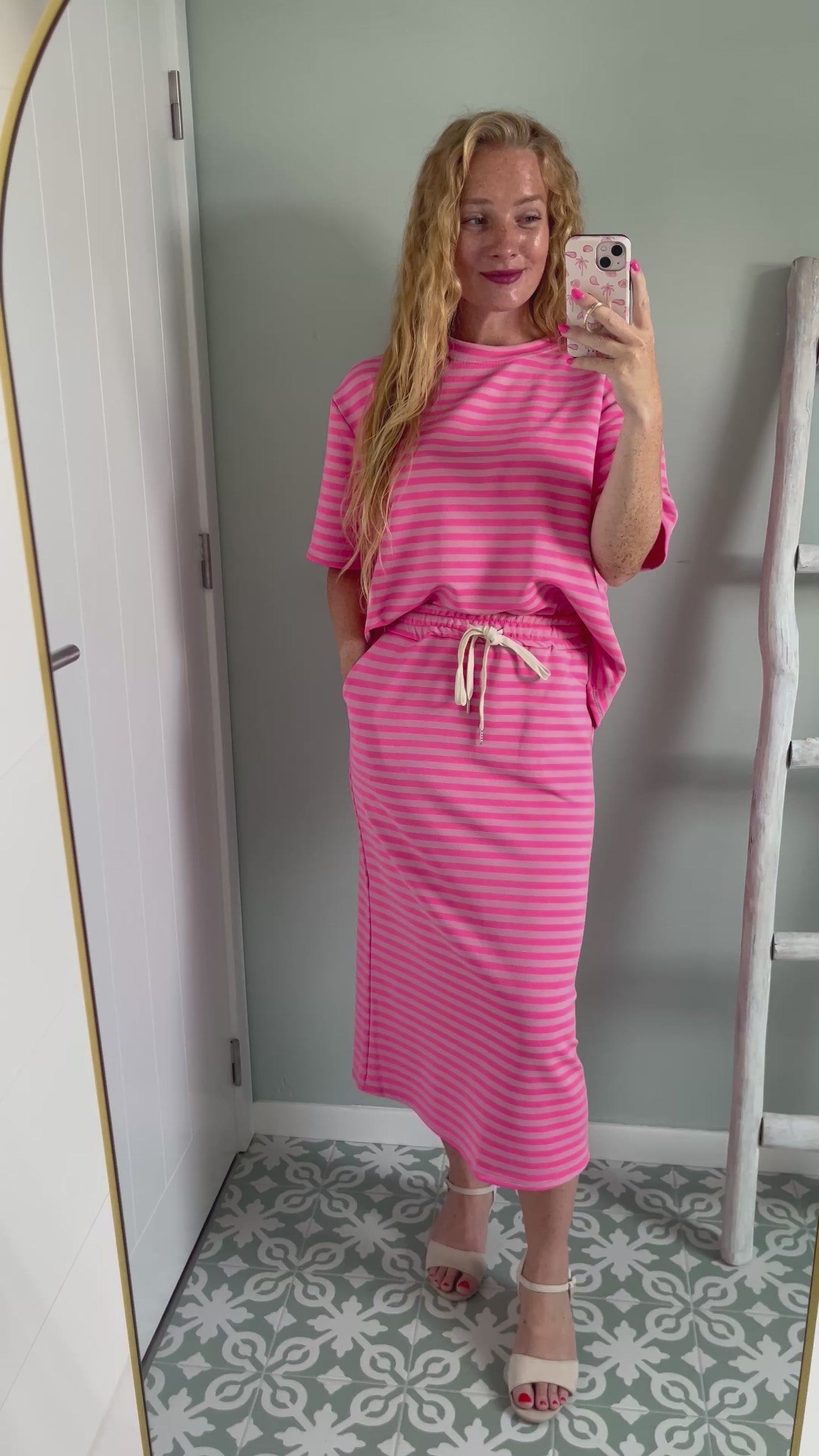 Stripe Me Happy Set - pink