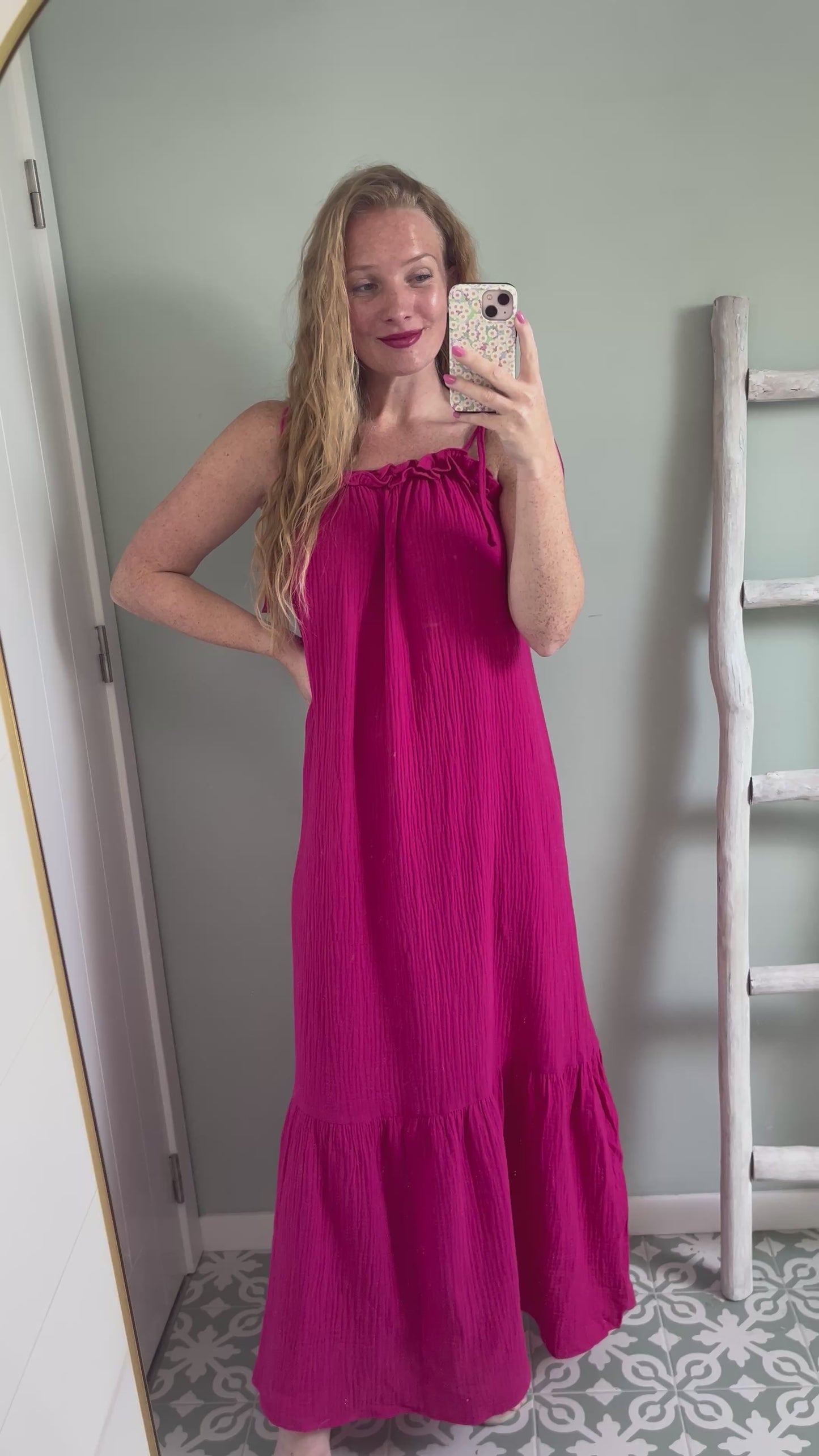 Ruffled Romance Tetra Dress - fuchsia