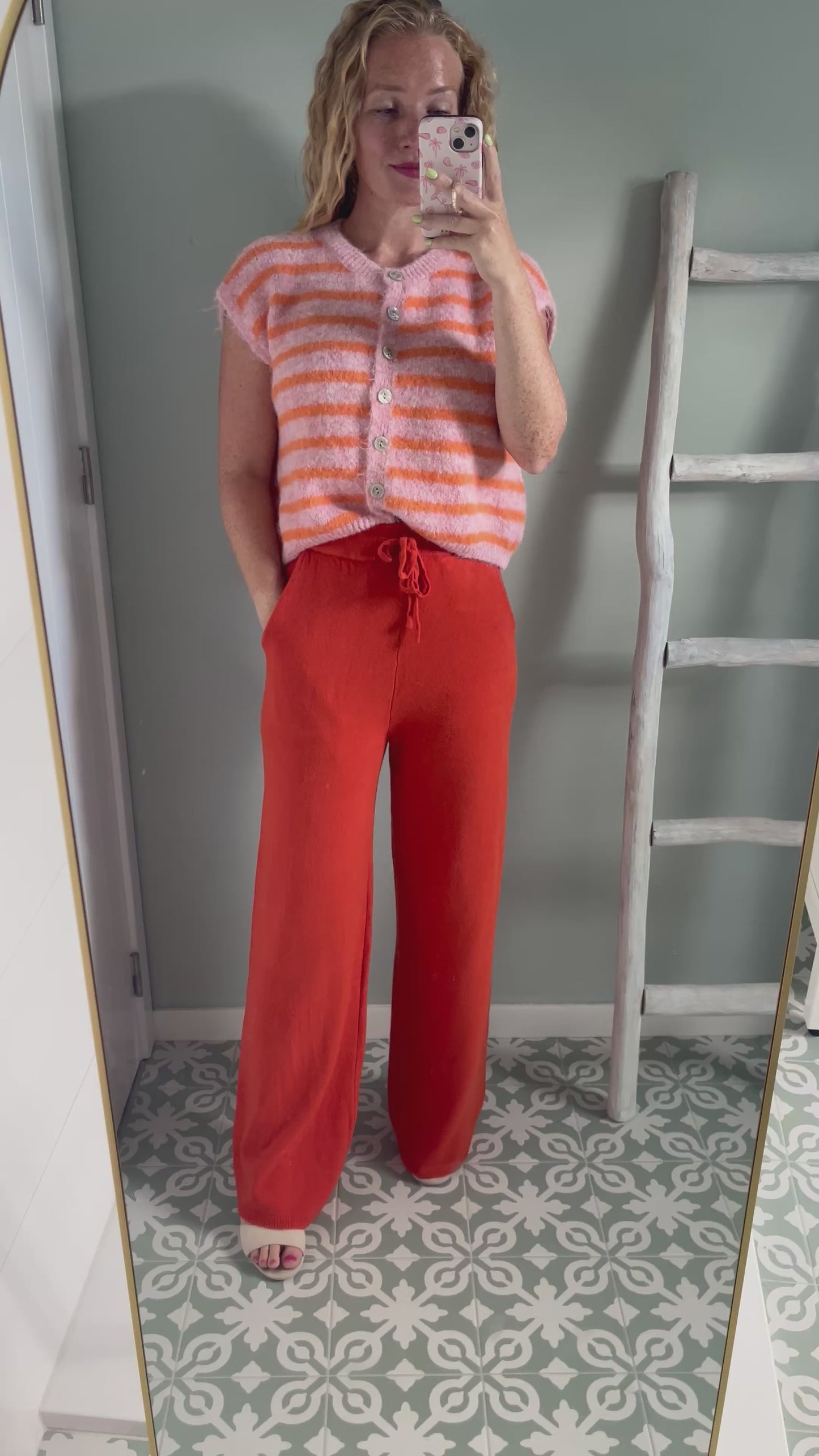 Comfy Knit Pants - orange