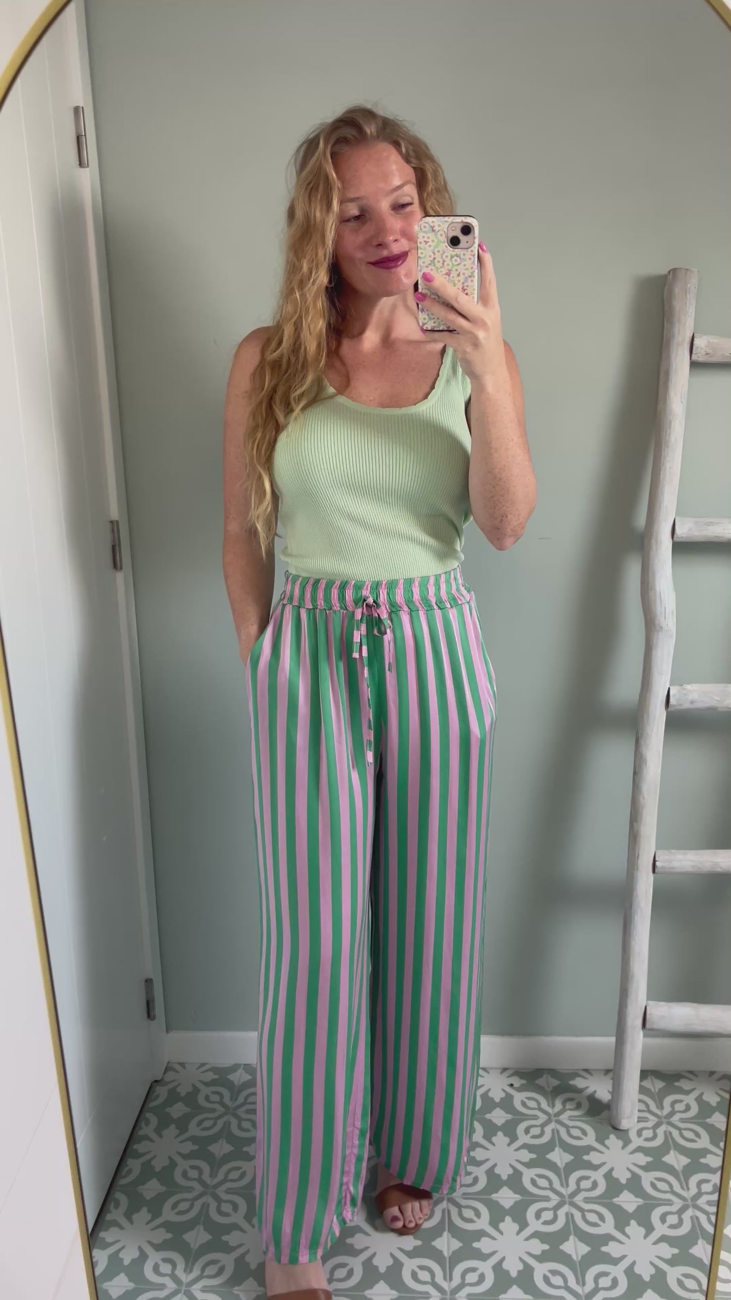 Striped Candy Pants - green/pink