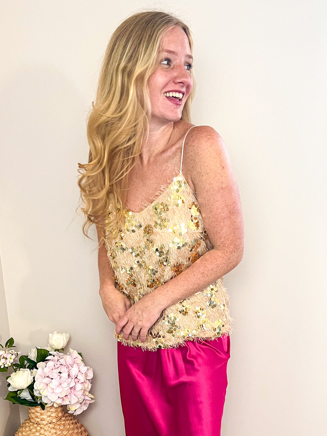 Sequin Sparkle Top - Gold