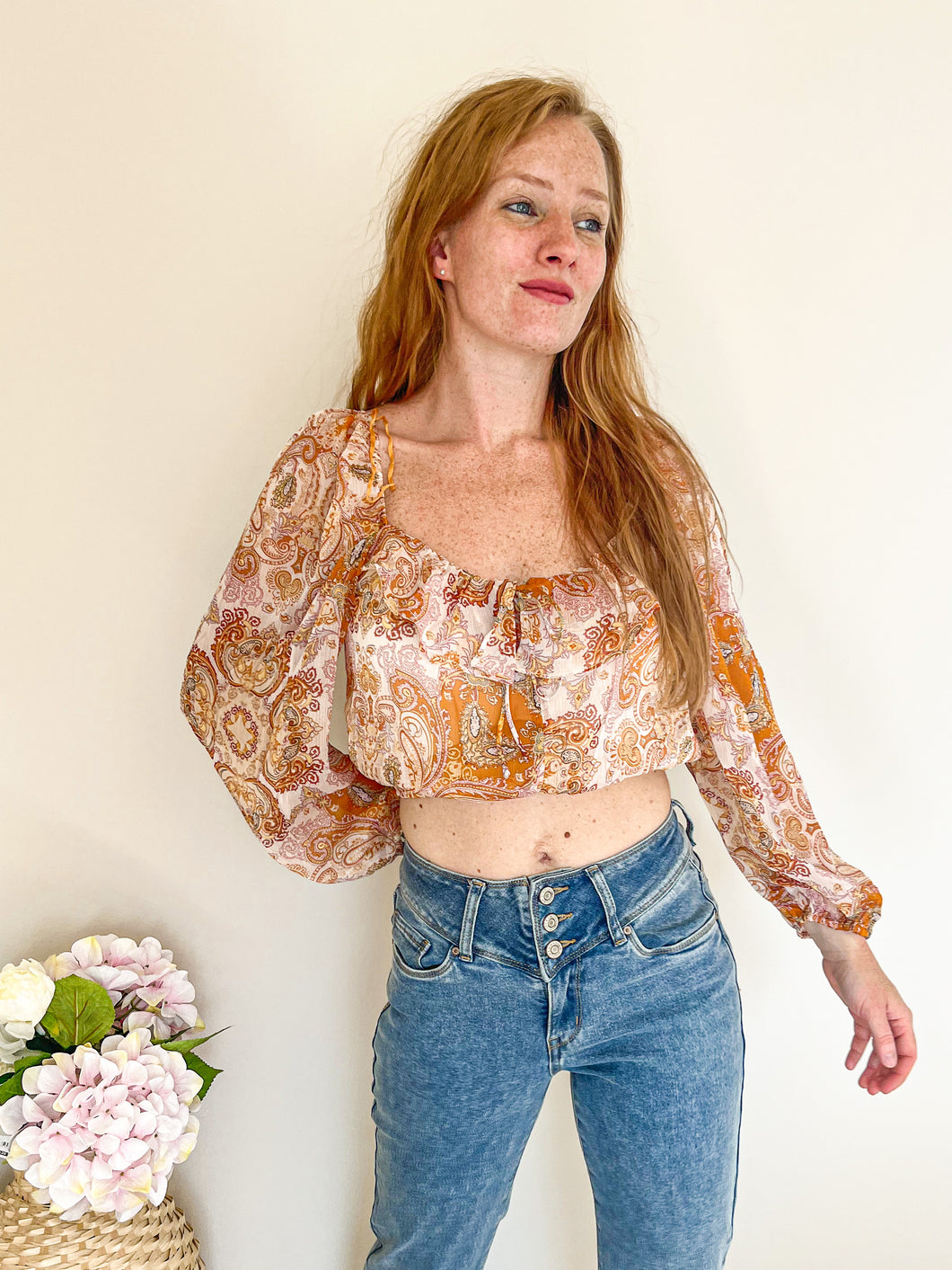 Cropped Ruffle Blouse